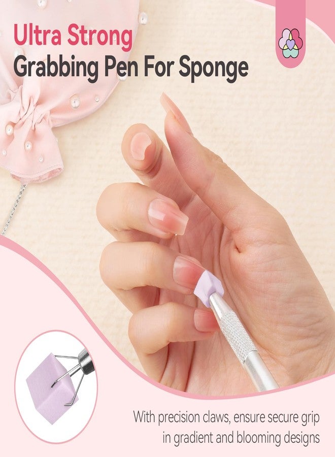 SAVILAND 100PCS Nail Sponges for Ombre: Purple Nail Art Sponges With Grabbing Pen Ombre Nail Sponge Gradient Nail Tools Aura Nails Ombre Nail Brush Professional Home DIY Nail Art Salon - Image 5